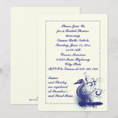 Invitation Cheval bleu marine sur ivoire mariage douche nupti (Devant / Derrière)