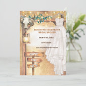 Invitation Cheval boho occidental lumière florale (Debout devant)