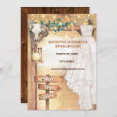 Invitation Cheval boho occidental lumière florale (Devant / Derrière)