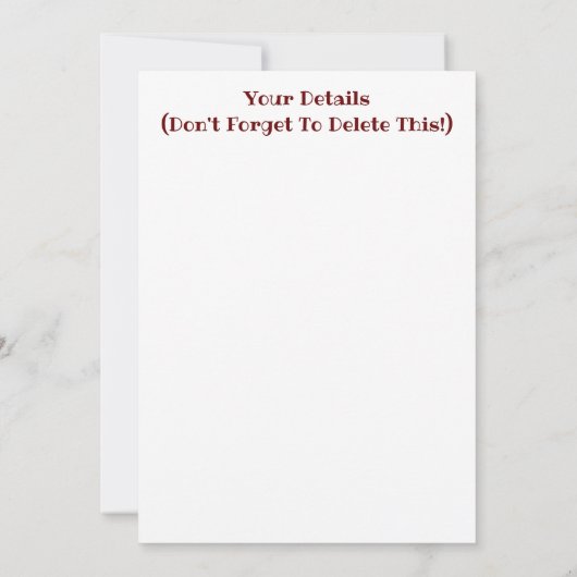 INVITATION CHEVAL BROWN (Dos)