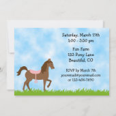 Invitation Cheval Brown et Pink Barn Pony Rides (Dos)