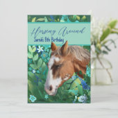 Invitation Cheval Brown Lover Autour De Fleur (Debout devant)