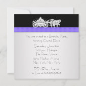 Invitation Cheval Carriage Lavande Princesse Anniversaire (Dos)