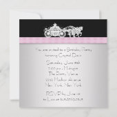 Invitation Cheval Carriage Rose Black Princesse Anniversaire (Dos)