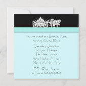 Invitation Cheval Carriage Turquoise Blue Princess Anniversai (Dos)