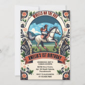 Invitation Cheval Cowboy Kentucky Derby Party 1er anniversair (Devant)