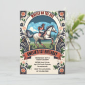 Invitation Cheval Cowboy Kentucky Derby Party 1er anniversair (Debout devant)