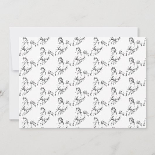 Invitation Cheval d'aquarelle d'anniversaire (Dos)