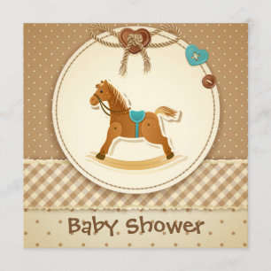 Invitation Cheval de basculage d'invitation du baby shower du