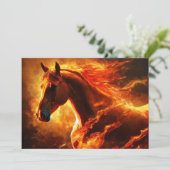 Invitation cheval de feu, cheval, animaux, flamme, feu (Debout devant)