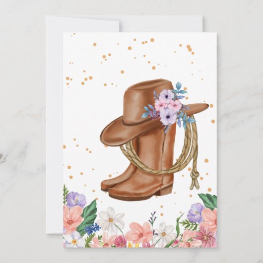 Invitation Cheval de fille à mâchoires à fleurs modifiable (Dos)