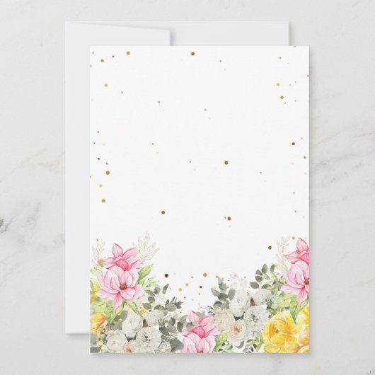 Invitation Cheval de fille à mâchoires à fleurs modifiable (Dos)