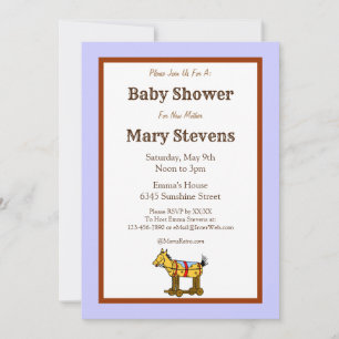 Invitation Cheval de Jouet sur mesure Western Baby Shower Inv