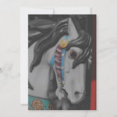 Invitation Cheval de manège ardent noir et blanc Party (Dos)