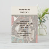 Invitation Cheval de manège enflammé Art au crayon Fête (Debout devant)