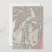 Invitation Cheval de manège enflammé Art au crayon Fête (Dos)