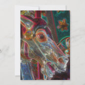 Invitation Cheval de manège enflammé Fantaisie Art Fête (Dos)