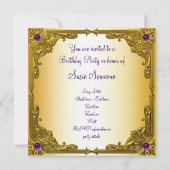 Invitation Cheval de manège Poney violet Fête d'anniversaire (Dos)