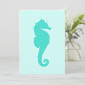 Invitation Cheval de mer Turquoise (Debout devant)