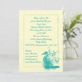 Invitation Cheval de mer vert clair mariage douche nuptiale (Debout devant)