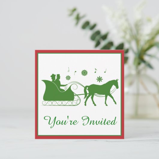 Invitation Cheval de mode de couture avec Snowflakes (Debout devant)
