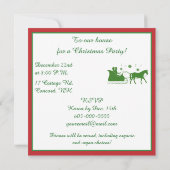 Invitation Cheval de mode de couture avec Snowflakes (Dos)