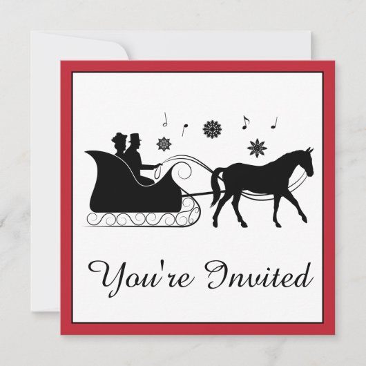 Invitation Cheval de mode de couture avec Snowflakes (Devant)