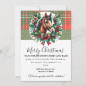 Invitation Cheval de Noël avec Plaid et Wreath (Devant)