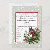 Invitation Cheval De Noël Avec Verdure (Devant)
