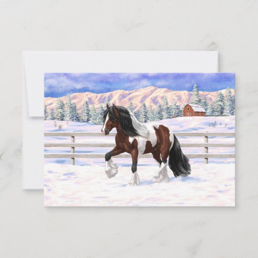 Invitation Cheval de Tinker Tinker Gypsy Vanner Brown Pinto (Devant)
