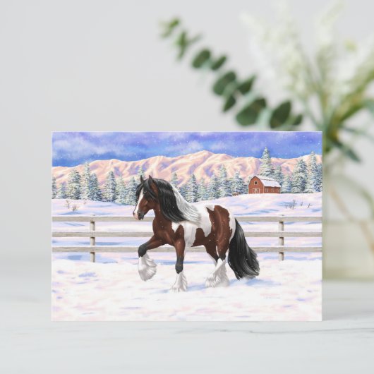 Invitation Cheval de Tinker Tinker Gypsy Vanner Brown Pinto (Debout devant)