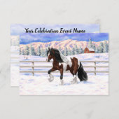 Invitation Cheval de Tinker Tinker Gypsy Vanner Brown Pinto (Devant / Derrière)