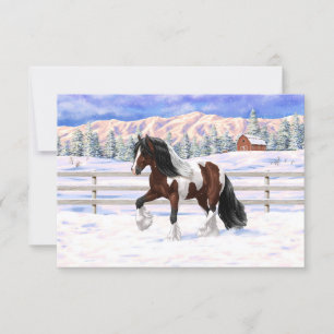 Invitation Cheval de Tinker Tinker Gypsy Vanner Brown Pinto