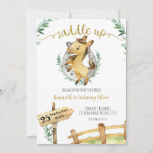 Invitation Cheval de verdure Saddle Up Anniversaire Invitatio (Devant)