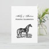 Invitation Cheval debout vintage (Debout devant)
