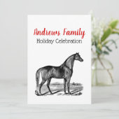 Invitation Cheval debout vintage (Debout devant)