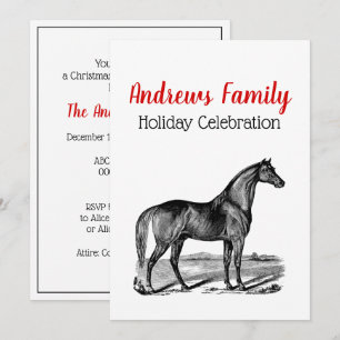 Invitation Cheval debout vintage