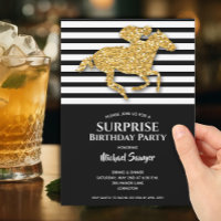 Cheval d'or Noir Blancs Anniversaire