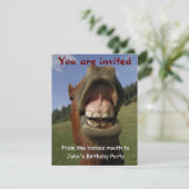 Invitation Cheval drôle d'invitation de fête d'anniversaire (Debout devant)