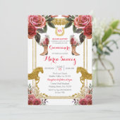 Invitation Cheval du Maron Rouge Charra Mis XV Anos Anniversa (Debout devant)