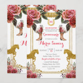 Invitation Cheval du Maron Rouge Charra Mis XV Anos Anniversa (Devant / Derrière)