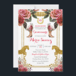 Invitation Cheval du Maron Rouge Charra Mis XV Anos Anniversa<br><div class="desc">Red Maroon Horse Charra Mis XV Anos Invitation Anniversaire</div>