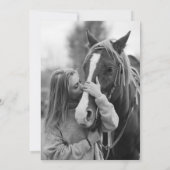 Invitation Cheval équestre moderne photo diplôme (Dos)