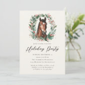 Invitation Cheval équestre Noël Wreath Fête (Debout devant)