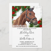 Invitation Cheval équin Noël équestre mignon poney (Devant / Derrière)