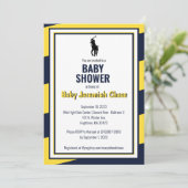 Invitation Cheval équitation bébé garçon baby shower invitati (Debout devant)