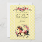Invitation Cheval Et Fleurs (Devant)