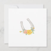 Invitation Cheval et rose aquarelle art carré mariage (Dos)