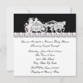 Invitation Cheval et transport Baby shower princesse rose (Dos)
