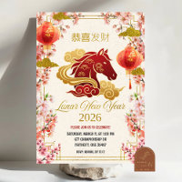 Cheval Fleur de Prunier Nouvel An Lunaire 2026